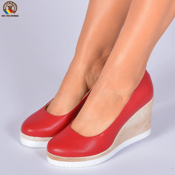 Pantofi Dama Piele Naturala Zelyna Rosii