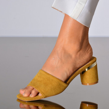 Papuci Cu Toc Penelopa Mustar- Need 4 Shoes