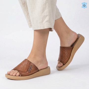 Papuci Dama Piele Naturala Rava Camel