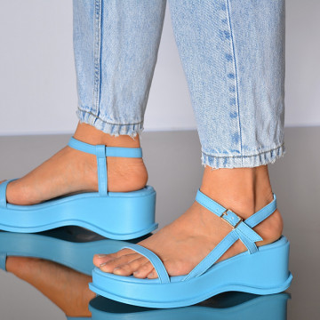 Sandale Cu Platforma Deilyn Albastre- Need 4 Shoes