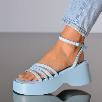 Sandale Cu Platforma Dianira Albastre- Need 4 Shoes