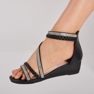 Sandale Cu Platforma Mayra Negre -NEED 4 SHOES
