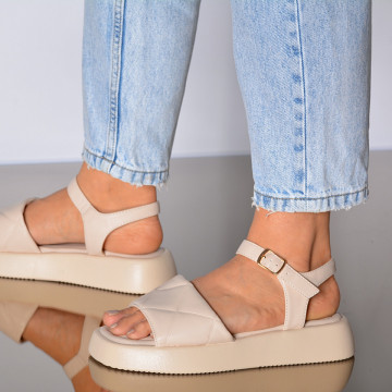 Sandale Cu Platforma Natasha Bej- Need 4 Shoes