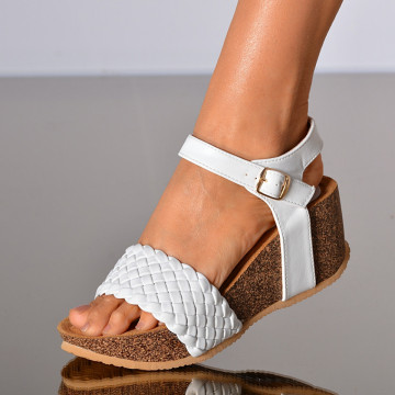 Sandale Cu Platforma Nicasia Albe- Need 4 Shoes