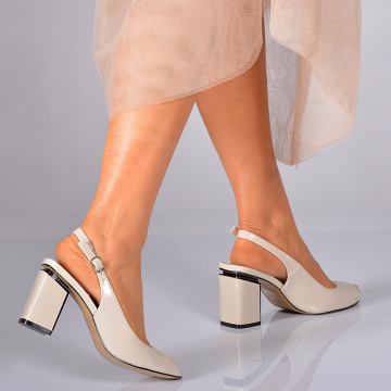 Sandale Dama Cu Toc Bella Bej- Need 4 Shoes