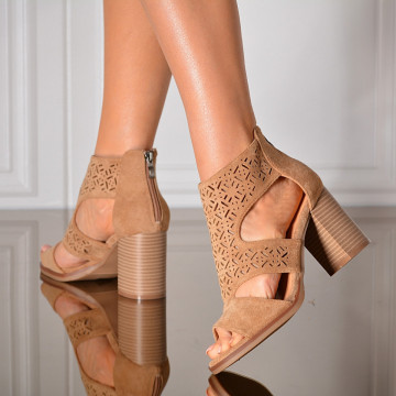 Sandale Dama Cu Toc Lara Kaki- Need 4 Shoes