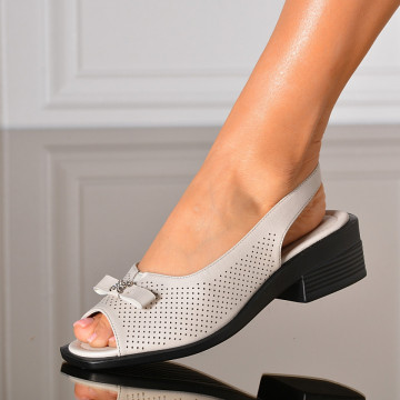 Sandale Dama Cu Toc Lilien Bej- Need 4 Shoes
