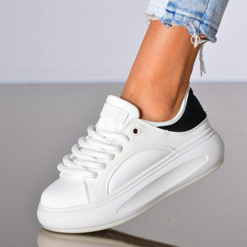 Adidasi Dama Jordy Alb/Negru- Need 4 Shoes