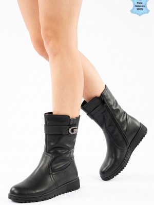 Cizme Dama Piele Naturala Hero Negre