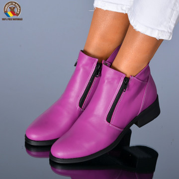 Ghete Dama Piele Naturala Bety Fuchsia - Need 4 Shoes