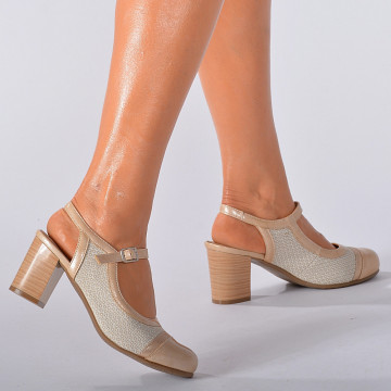 Pantofi Cu Toc Dama Fatyma Bej