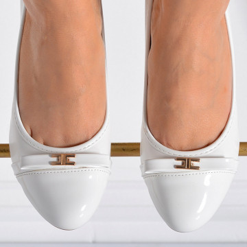 Pantofi Cu Toc Dama Jamila Albi- Need 4 Shoes