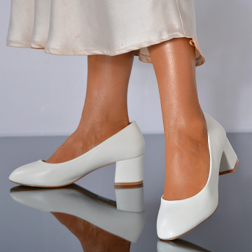 Pantofi Cu Toc Dama Klara 3 Albi- Need 4 Shoes