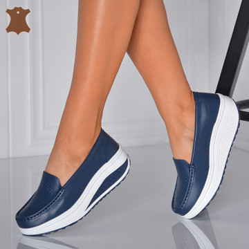 Pantofi Dama Piele Naturala Zena 2 Navy- Need 4 Shoes - Need 4 Shoes