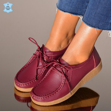 Pantofi Dama Piele Naturala Zora 3 Bordo- Need 4 Shoes