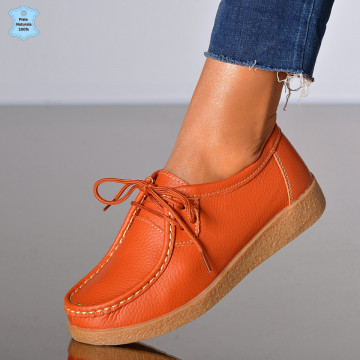 Pantofi Dama Piele Naturala Zora 3 Orange
