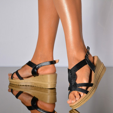 Sandale Cu Platforma Amaris Negre- Need 4 Shoes