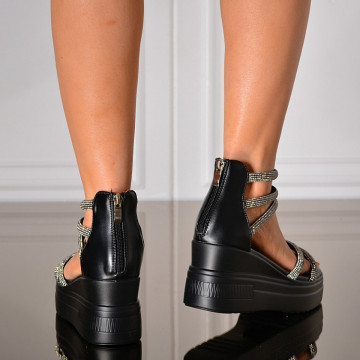 Sandale Cu Platforma Gloria Negre- Need 4 Shoes