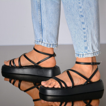 Sandale Cu Platforma Ildiko Negre- Need 4 Shoes