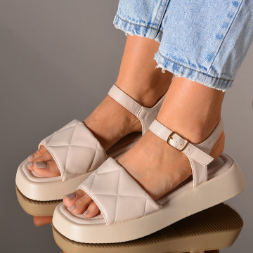 Sandale Cu Platforma Natasha Bej- Need 4 Shoes