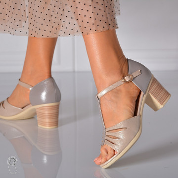 Sandale Dama Cu Toc Silvia 6 Kaki- Need 4 Shoes