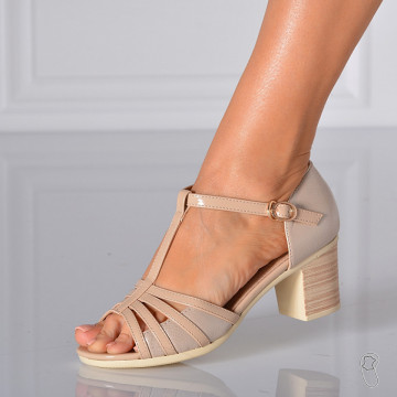 Sandale Dama Cu Toc Wilma 3 Bej- Need 4 Shoes