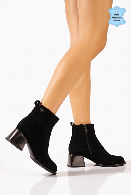Botine Dama Piele Naturala Fifi 2 Negre