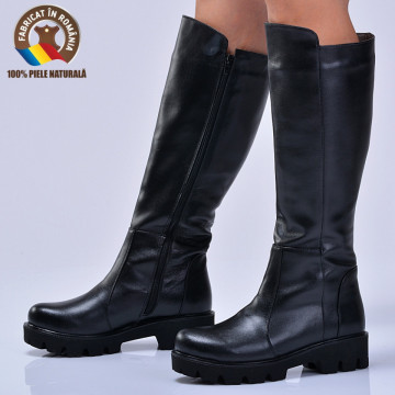 Cizme Dama Piele Naturala Flow Negre - Need 4 Shoes