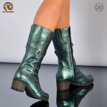 Cizme Dama Piele Naturala Issac 2 Verzi- Need 4 Shoes