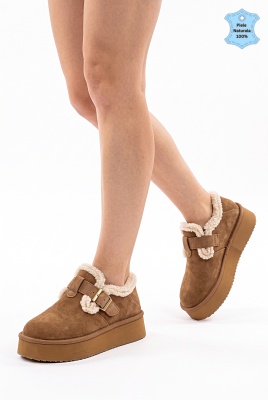 Ghete Dama Piele Naturala Cato Camel