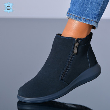 Ghete Dama Piele Naturala Gratyela 2 Navy- Need 4 Shoes