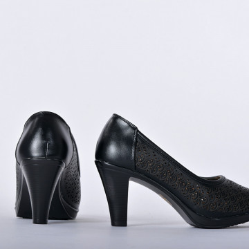 Pantofi Cu Toc Dama Laura 2 Negri - Need 4 Shoes