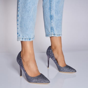 Pantofi Cu Toc Dama Nieve Argintii- Need 4 Shoes