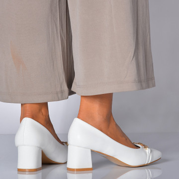 Pantofi Cu Toc Dama Zendra Albi- Need 4 Shoes