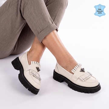 Pantofi Dama Piele Naturala Elyf Bej