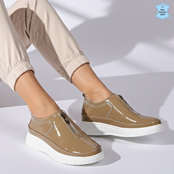 Pantofi Dama Piele Naturala Marisol Kaki