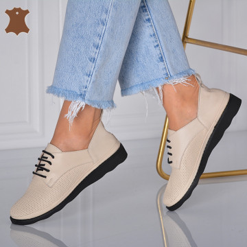 Pantofi Dama Piele Naturala Zelem Bej- Need 4 Shoes