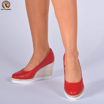 Pantofi Dama Piele Naturala Zelyna Rosii