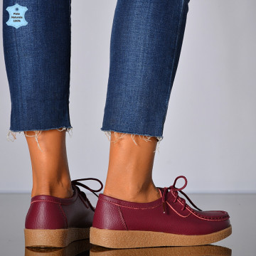 Pantofi Dama Piele Naturala Zora 3 Bordo- Need 4 Shoes