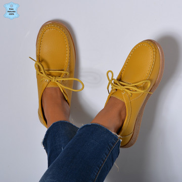 Pantofi Dama Piele Naturala Zora 3 Galbeni- Need 4 Shoes