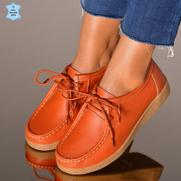 Pantofi Dama Piele Naturala Zora 3 Orange- Need 4 Shoes
