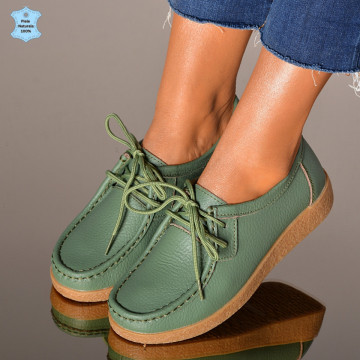 Pantofi Dama Piele Naturala Zora 3 Verzi- Need 4 Shoes