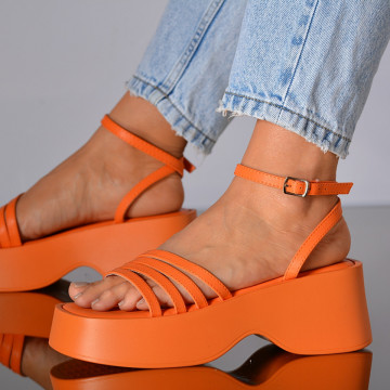 Sandale Cu Platforma Dianira Orange- Need 4 Shoes
