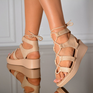 Sandale Cu Platforma Xenia Bej- Need 4 Shoes