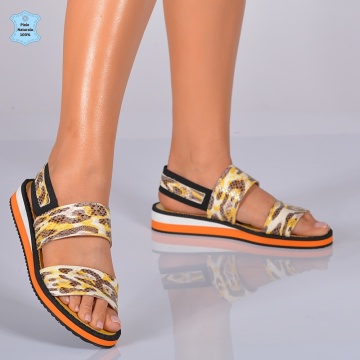 Sandale Dama Piele Naturala Ruby Galbene- Need 4 Shoes