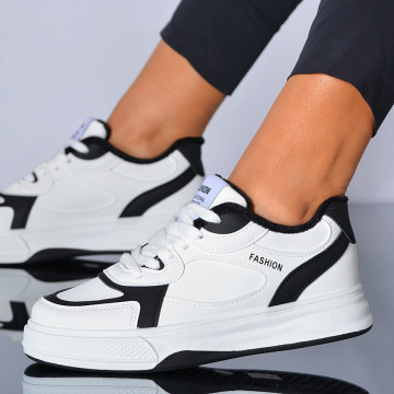 Adidasi Dama Imblaniti Lesly Alb/Negru- Need 4 Shoes