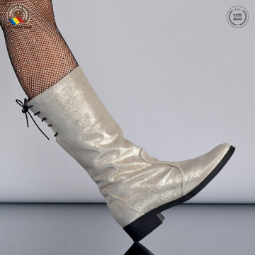 Cizme Dama Piele Naturala Ezra Aurii- Need 4 Shoes