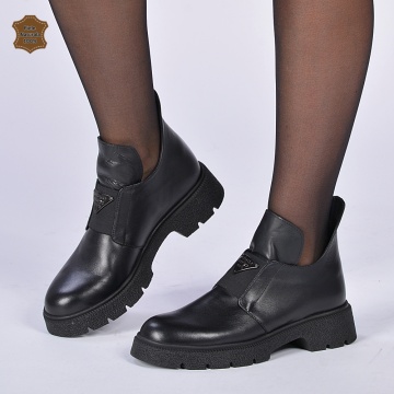 Ghete Dama Piele Naturala Sigrid Negre