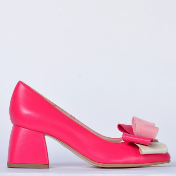 Pantofi Cu Toc Piele Naturala Arabella Fuchsia- Need 4 Shoes
