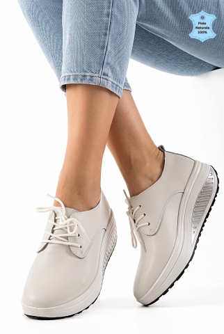 Pantofi Dama Piele Naturala Adelina Albi